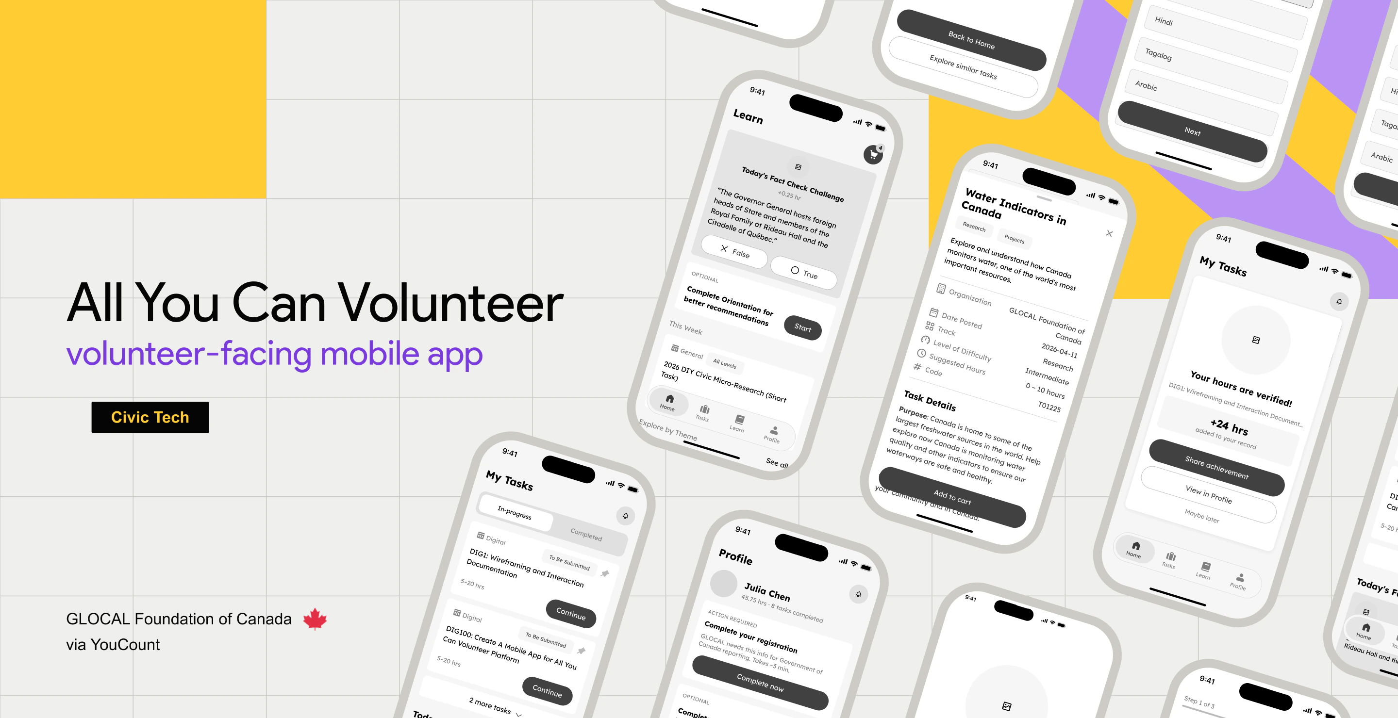 All You Can Volunteer mobile experience